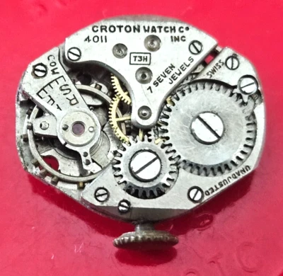 MOVIMIENTO RELOJ SUIZO VINTAGE~CROTON T3H~7J Foto 1 de 2
