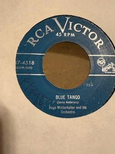 Old 45 rpm record, RCA Victor, Hugo Winterhalter, Blue Tango, The Gypsy Trail - Picture 1 of 2