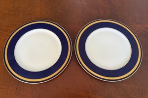 ROSENTHAL Germany Cobalt Blue Gold Encrusted EMINENCE 2 10 1/4"d Dinner Plates - Picture 1 of 5
