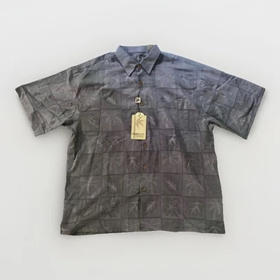 NWT BAMBOO CAY Men's Size XL Short Sleeve Hawaiian Shirt Solid Gray w/Texture - Image 1 of 4