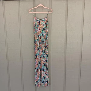 Tommy Bahama Paisley Floral Maxi Dress Size L Women Beach Elastic Waist Pockets - Picture 1 of 12