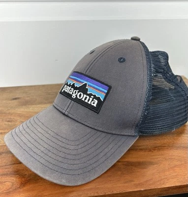 Gorra Patagonia Trucker Snapback Gorra Malla Azul Marino Desteñido Logotipo Deletreado Talla Única Foto 1 de 4