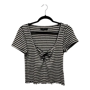 Abercrombie And Fitch Striped Square Neck Top Size L - Picture 1 of 3