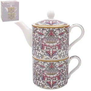 William Morris Lavender Lilac Floral China Tea for One Set Leonardo Collection - Picture 1 of 1
