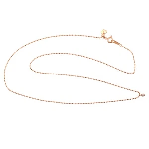 18k Rose Gold Bead Chain Necklace Tiny Drop Charm Elegant Minimalist Jewellery - Picture 1 of 6