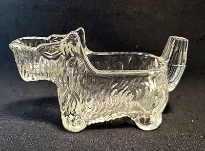 Винтажный кувшин для сливок из прозрачного стекла 1930-е LE Smith Scottie Dog от Post Cereal - Изображение 1 из 4