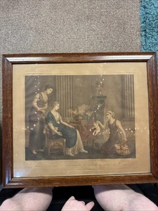 Gravure Ancienne Par Beauvarlet La Marchande d'Amours 18ème 22x26 Vintage Art - Picture 1 of 9