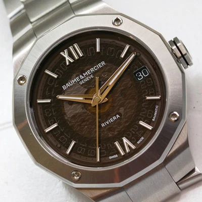 Reloj Pulsera Baume & Mercier Riviera MOA10715 Fecha Esfera Gris 39mm Acero Inoxidable Foto 1 de 4