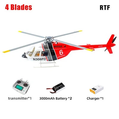 Fly Wing Bell 206 4 Blades Helicopter Brushless GPS ACE Flight Control 2 Battery - Image 1 of 4