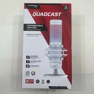 HyperX Quadcast S RGB USB Microphone PS5, PC, Mac, Gaming, Streaming White New - Picture 1 of 4