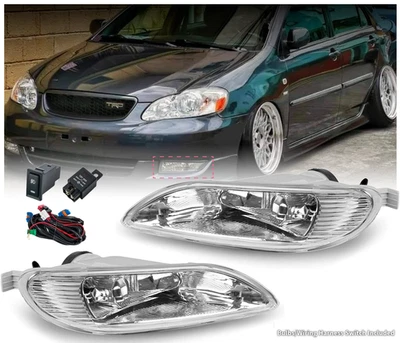 For 2005-2008 Toyota Corolla / 2002-2004 Camry Clear Fog Lights w/Switch + Bulbs - Image 1 of 4