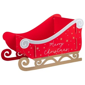 Christmas Present Red Sleigh Ideal For Filled The Presents & Xmas Decoration - Picture 1 of 7