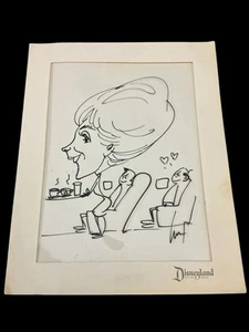 Vintage Disneyland Amusement Park Souvenir Caricature Drawing Stewardess - Picture 1 of 1