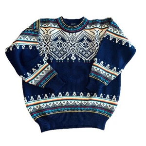 Dale of Norway 100% wool Nordic sweater fair isle crew neck vintage mens Sz M - Picture 1 of 5