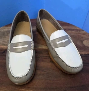 GH Bass Weejuns Colorblock Penny Loafer Women’s 7.5/8M Taupe/Off White 3998 268 - Picture 1 of 12