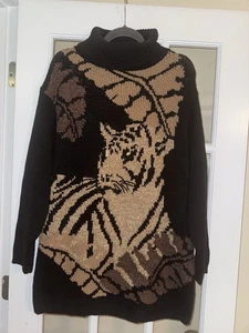 Bob Mackie Damen Tiger Strick Pullover Unikat Medium Oversized - Bild 1 von 6
