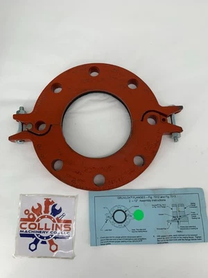 VICTAULIC NEW Gruvlok 0390201143 FIG 7012 5" Pipe Flange Orange Ductile Iron ANSI 125/150
