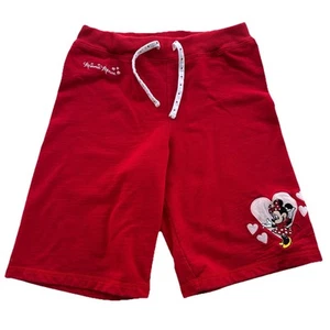 Disney Parks Minnie Mouse Red Girl's Long Shorts Bottoms Size XL Youth Hearts - Picture 1 of 9