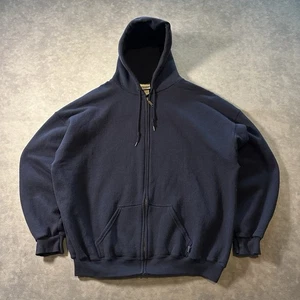 Sudadera con Capucha Atlética Discus De Colección Para Hombres XXL Azul Marino Cremallera Completa Tela EE. UU. Años 90 - Imagen 1 de 7