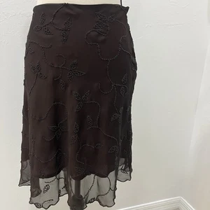 Rebecca Taylor Women Embroidered stones print skirt Size 12 - Picture 1 of 13