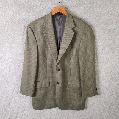 Vintage Gianfranco Ruffini Jacket Men 40R Brown Houndstooth Blazer Cashmere Wool - Image 1 of 4