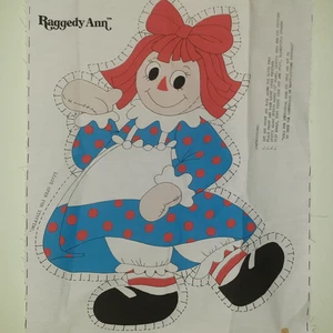 Raggedy Ann Puppe Schneiden & Nähen Stoff Panel Vintage 1978 Springs Mills macht 20" Puppe - Bild 1 von 6