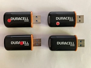 Job Lot 64GB x 4 Duracell USB 2.0 Flash Drive Memory Sticks - Photo 1/1