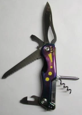 Frost Cutlery Steel 4.25" MAGIC TOOL Rainbow Titanium Multi Tool FC-17 NEW - Image 1 of 4