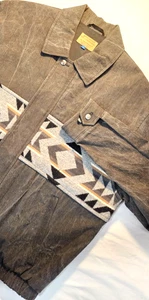 Men's Large HIGH GRADE WESTERN WEAR by PENDLETON Native Print Jacket Jean Wool - Picture 1 of 23