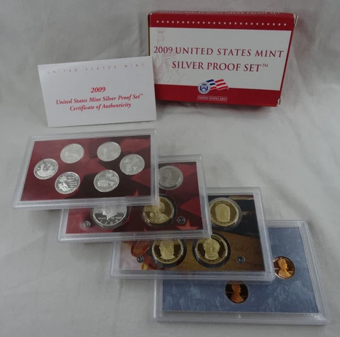 2009-S United States Mint Silver Proof Set with COA & Box 18 Coins 90% Cover