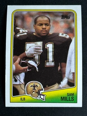 1988 Topps Rookie RC Sam Mills #65 New Orleans Saints HOF 2 - Image 1 of 2