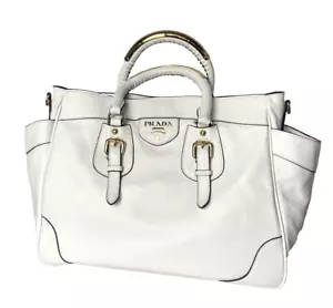 PRADA Tasche Big Bag weiß Leder vergoldet - vergoldet - Bild 1 von 12