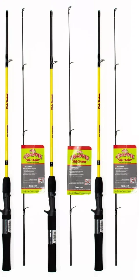 lot of 3 LEWS MR CRAPPIE SLAB SHAKER MCC56-2 5'6" LIGHT 2-PIECE CASTING ROD - Image 1 of 1