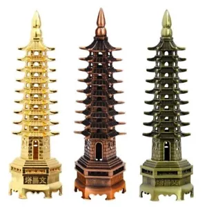 Feng Shui Alloy 3D Model Chinese Wenchang Pagoda Tower Crafts Statue Decoration - Picture 1 of 16