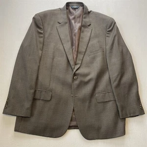 Pronto Uomo 50R Brown Houndstooth 100% Wool Mens Blazer Jacket Sport Coat - Picture 1 of 12