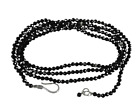 925 Sterling Silver new design black spinel gemstone beads necklace 32"  N-51346