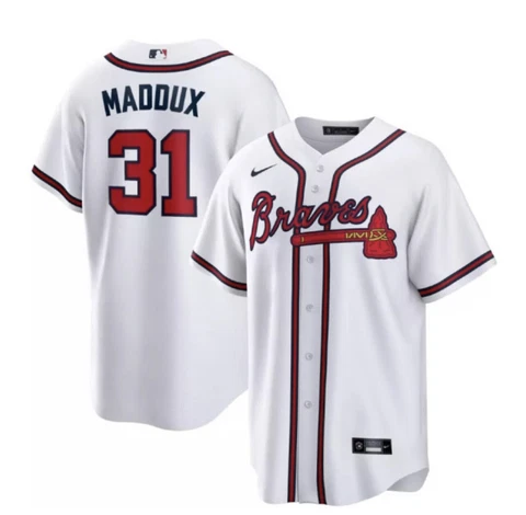 Atlanta Braves Greg Maddux #31 Nike Men's White Official MLB Player Jersey Cover