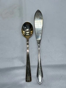 Made in Sweden J Axel Jansson Tiny Spoon & EPR Butter Knife Silver Plated - Picture 1 of 4
