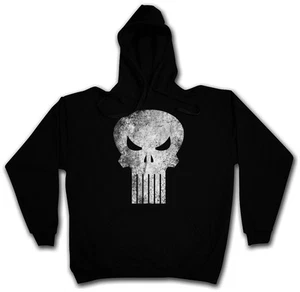 PUNISHER SKULL HOODED SWEATSHIRT HOODIE - Insignia Logo Symbol Hero Comic TV - Picture 1 of 2