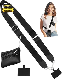 Clip and Go Strap for Phone with Wallet Crossbody,Phone Strap with Zippered Pouc - Picture 1 of 6