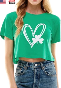 Funny St Patricks Day Outfits Shirt Women Sexy Saint Patricks Day Shamrock Clove - Picture 1 of 2