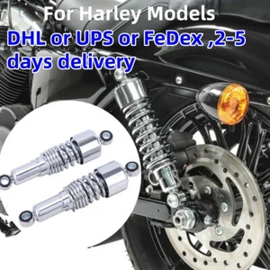 267mm 10" Shocks Absorber For Harley Sportster XL 883 1200 48 72 Lowering Chrome - Picture 1 of 13