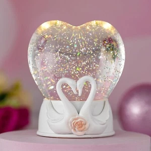 Valentines Day Snow Globe Valentines Day Decorations, Heart Musical Glitter - Picture 1 of 12