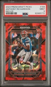 2023 Panini Prizm Draft Picks Red Ice Anthony Richardson #104 RC Colts PSA 9