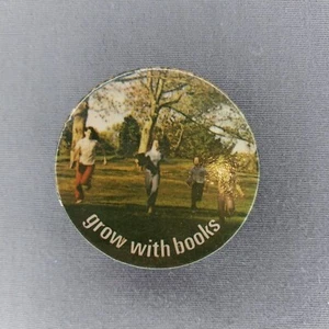 Grow With Books anni '70 lettura pinback con bottone - Foto 1 di 2