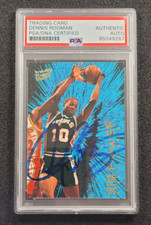 1994-95 DENNIS RODMAN Signed Fleer Basketball Card-SAN ANTONIO SPURS-PSA