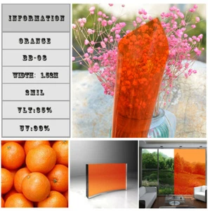 Película naranja para ventana pegamento tinte no reflectante ventana pegatina adhesiva casa PET - Imagen 1 de 12