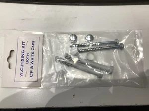 KIT DE FIJACIÓN DE INODORO JUEGO TORNILLOS TAPÓN ARANDELA TAPA CROMADA - Imagen 1 de 1