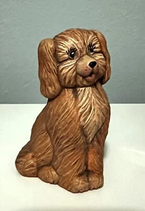 Estatuilla de Nowell's Molds 1988 perro cachorro 4" cerámica marrón laboratorio Golden Retriever - Imagen 1 de 5