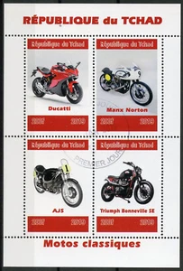 Chad Classic Motorcycles Stamps 2019 CTO Ducati Manx Norton Motos 4v M/S - Picture 1 of 1